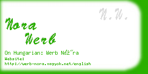 nora werb business card